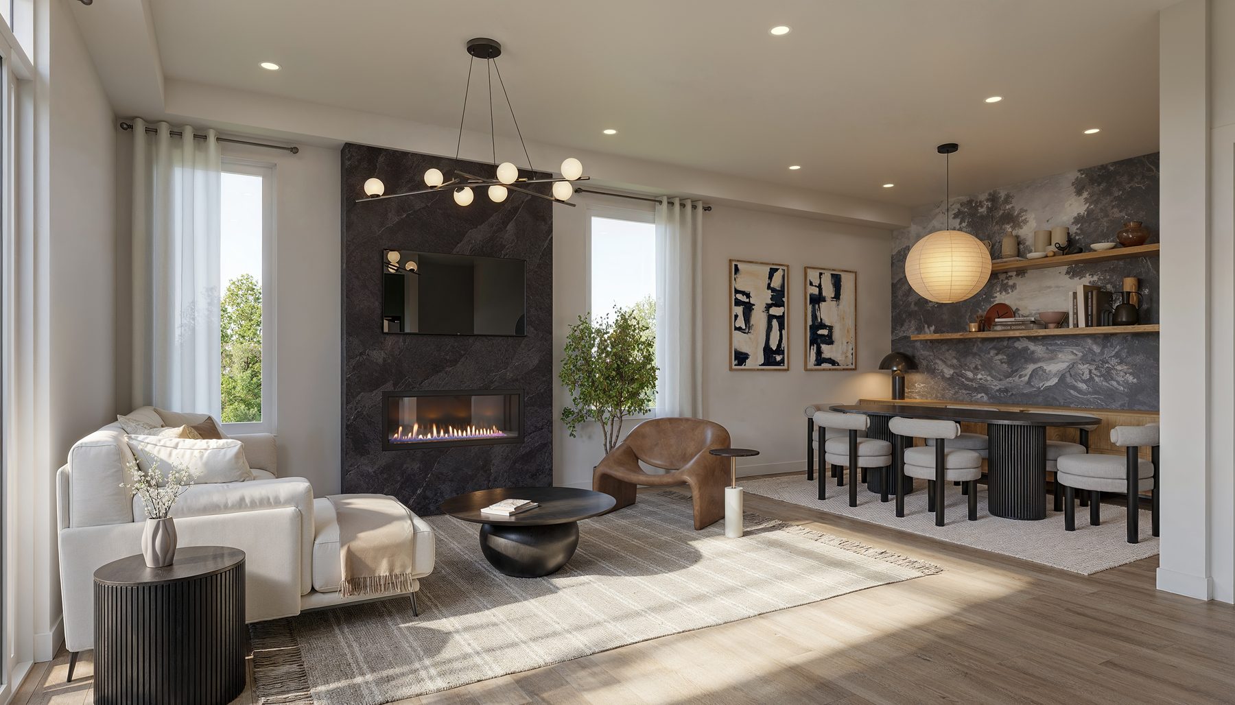 Aura towns interior — main living and dining area